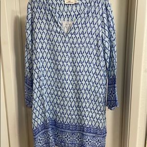 Tunic Dress or Coverup Periwinkle Blue Linen